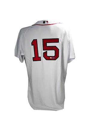Dustin Pedroia Red Sox Authentic White Jersey (MLB Auth) (Signed on Back)